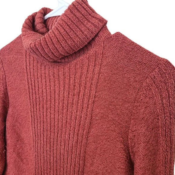Sundance Womens M Orange Cotton Silk Blend Long Sleeves Turtleneck Sweater - Picture 5 of 8